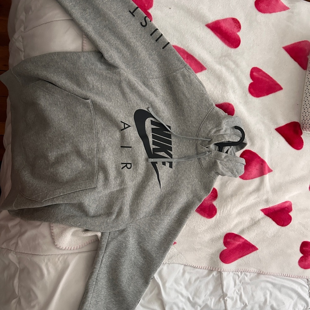 Nike Heather Gray Hoodie with Black Logo